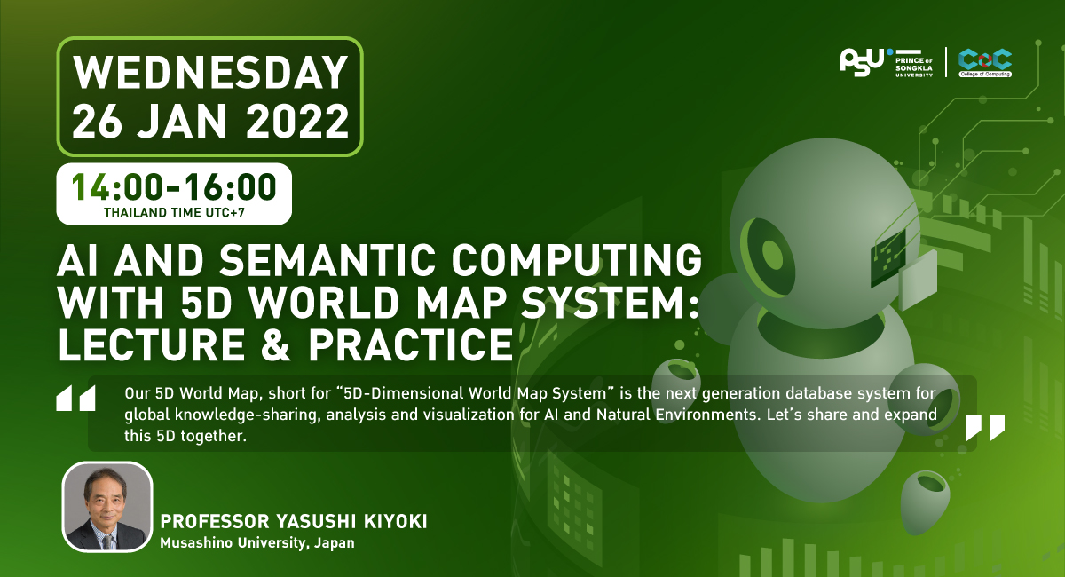 AI and Semantic Computing with 5D World Map System: Lecture & Practice