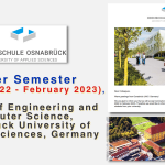 Winter Semester (October 2022 to February 2023), Faculty of Engineering and Computer Science, Osnabruck University of Applied Sciences, Germany
